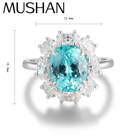 MUSHAN Bespoke Jewelry 925 Sterling Silver Ring Lab Grown Ruby Marquise Engagement Ring for Women 18K Gold Plated Estate Rings