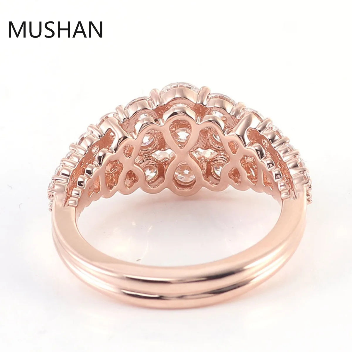 MUSHAN Luxury Custom 14K 18K Gold Rings Band Jewelry With Moissanite Diamond Lab Grown Gemstones Diamond Wedding Ring For Women