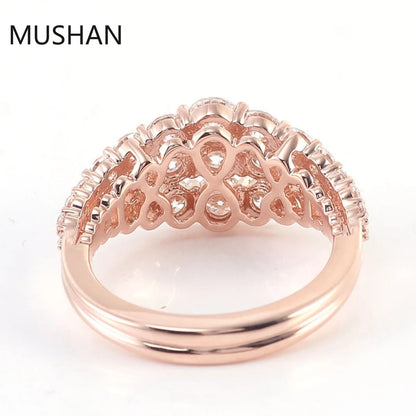 MUSHAN Luxury Custom 14K 18K Gold Rings Band Jewelry With Moissanite Diamond Lab Grown Gemstones Diamond Wedding Ring For Women