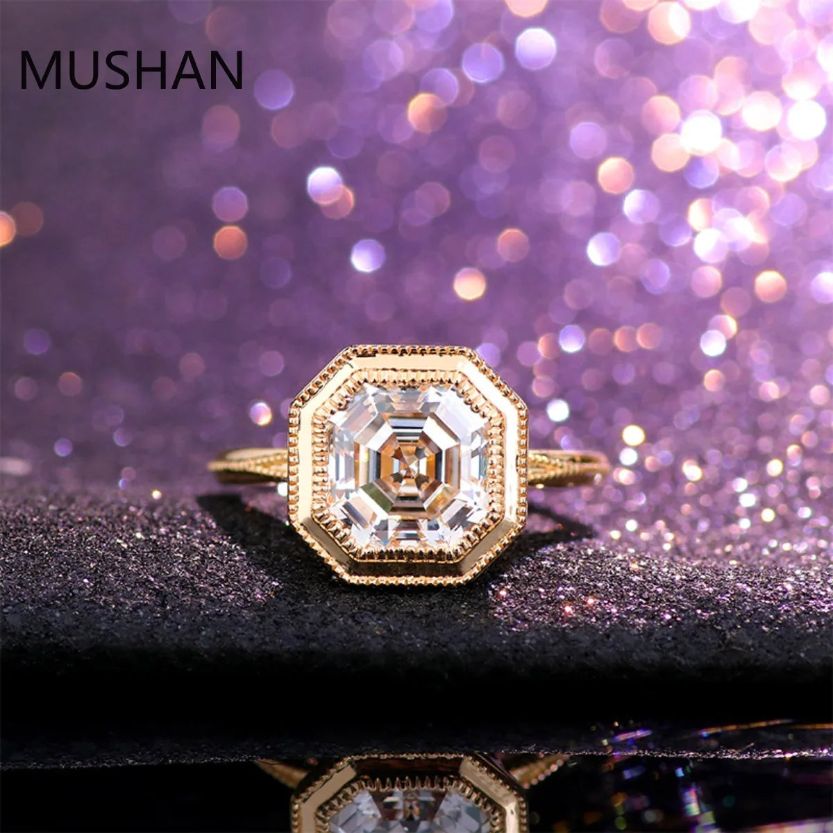 MUSHAN Luxury Custom 14K 18K Gold Rings Band Jewelry With Moissanite Diamond Lab Grown Gemstones Diamond Wedding Ring For Women