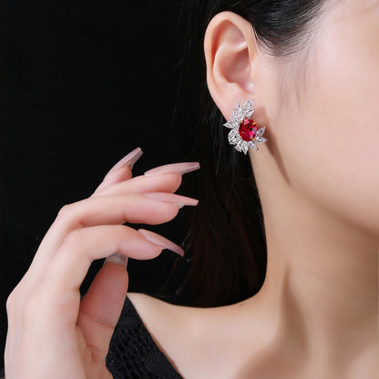 MuShan Jewelry 925 Sterling Silver Earring Designer HCD Diamond HCD Gemstones Love 925 Sterling Silver Earrings Accessories