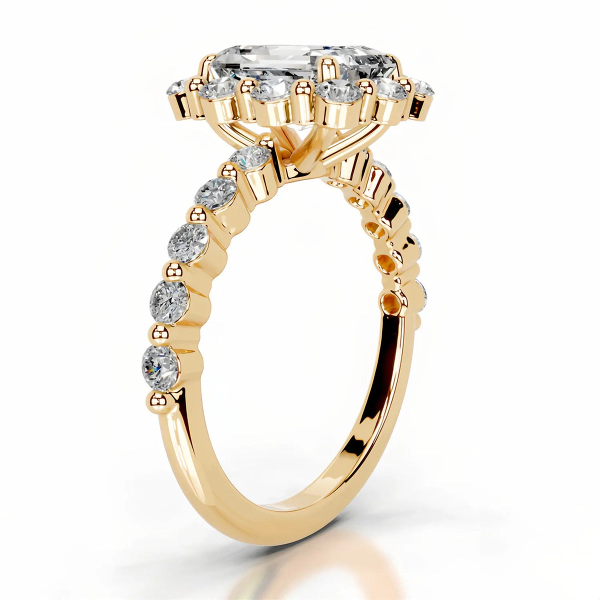 Anillo de plata de ley 925 de la marca MuShan, anillo de moissanita VVS para novia, chapado en oro de 18 quilates, joyería con patente MST