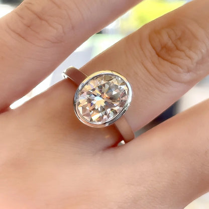 Anillo de compromiso de plata de ley 925 de MUHAN Luxury Jewelry, anillo de diamantes de moissanita para mujer con certificado GRA, color D, joyería fina