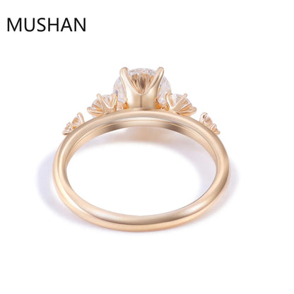 MUSHAN Luxury Custom 14K 18K Gold Rings Band Jewelry With Moissanite Diamond Lab Grown Gemstones Diamond Wedding Ring For Women