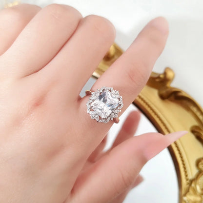 Anillo de plata de ley 925 de la marca MuShan, con circonita cúbica 5A en talla marquesa, romántico para chicas, chapado en oro de 18 quilates, joyería fina.