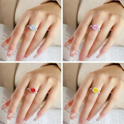 Anillo de plata de ley 925 de MuShan Jewelry, alianza de boda, diamante de alto carbono, regalo para mejor amiga, regalo para novia, anillos para mujer, joyería fina
