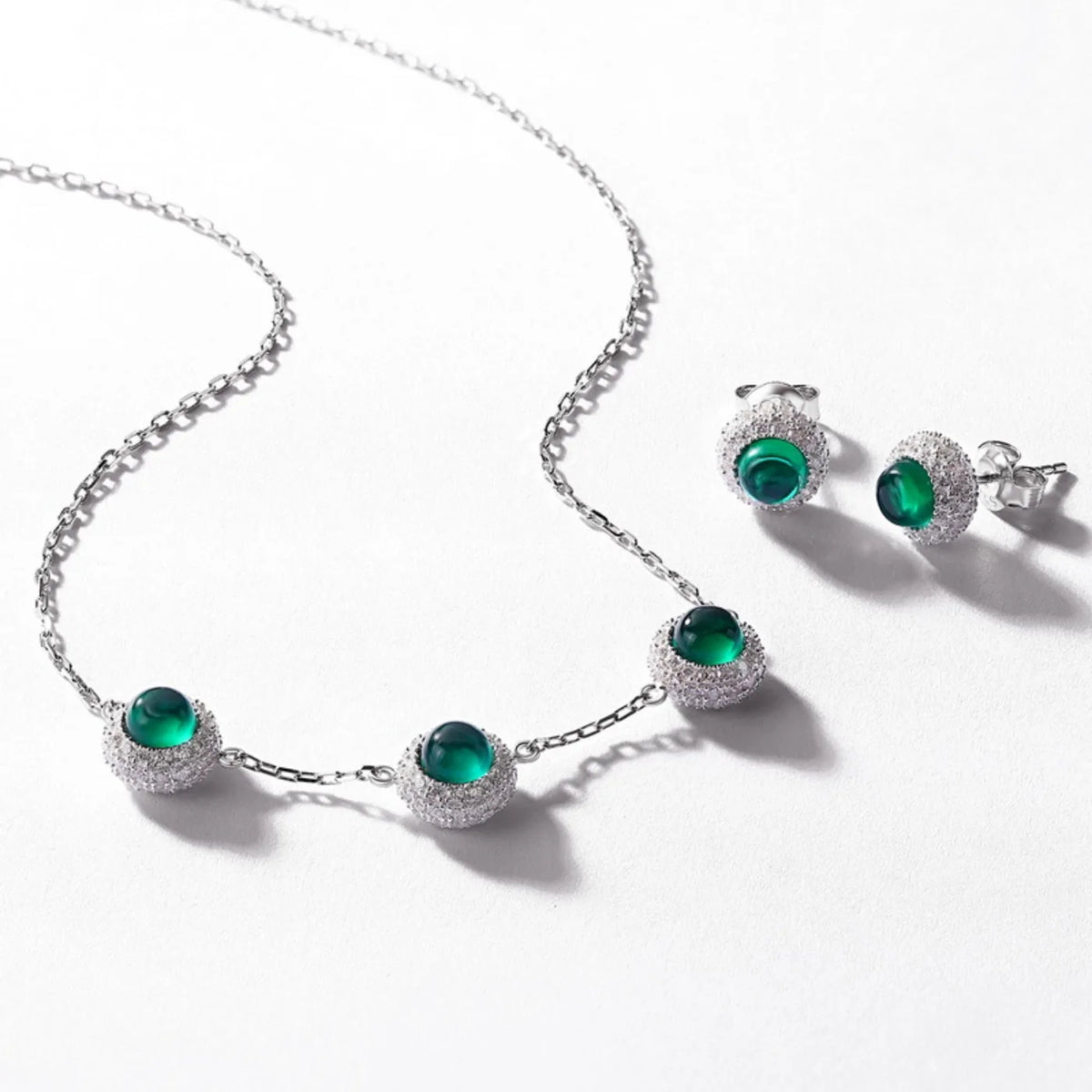 MUSHAN Luxury Jewelry 925 Sterling Silver Chain Pendant Necklace Lab Grown Emerald Ruby Gemstones Necklaces Pendants GRC Jewelry