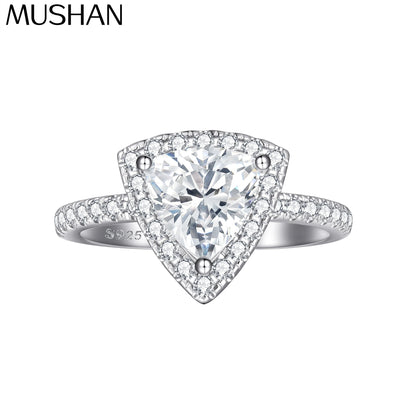 Bague MuShan en argent sterling 925 avec zircon de qualité 7A, taille marquise, bague de promesse pour femme, plaqué or véritable, bijou de haute qualité
