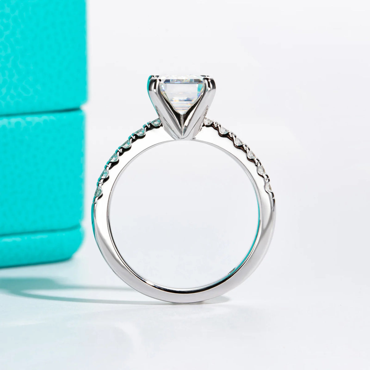 Bague en argent sterling 925 de la marque MuShan, bague brillante en moissanite VVS pour amie, plaquée or 18 carats, bagues fines brevetées MST