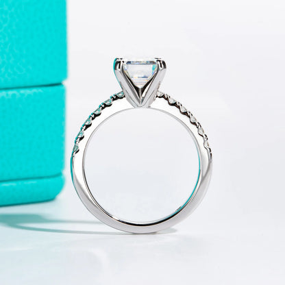 Bague en argent sterling 925 de la marque MuShan, bague brillante en moissanite VVS pour amie, plaquée or 18 carats, bagues fines brevetées MST