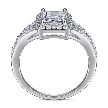MuShan Jewelry 925 Sterling Silver Timeless Engagement Ring 5A Cubic Zirconia Rings Bands Anniversary Rings Bands  Women Gift