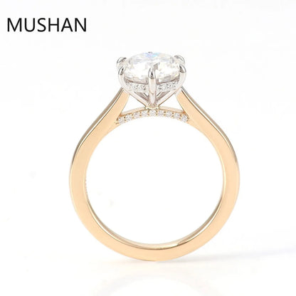 MUSHAN Luxury Custom 14K 18K Gold Rings Band Jewelry With Moissanite Diamond Lab Grown Gemstones Diamond Wedding Ring For Women