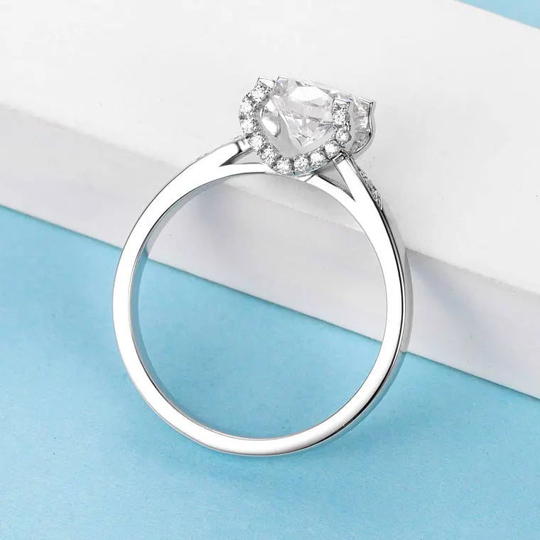 MuShan Jewelry 925 Sterling Silver Ring Moissanite D Color VVS1 Fine Wedding 925 Sterling Silver Rings Diamond Accessories
