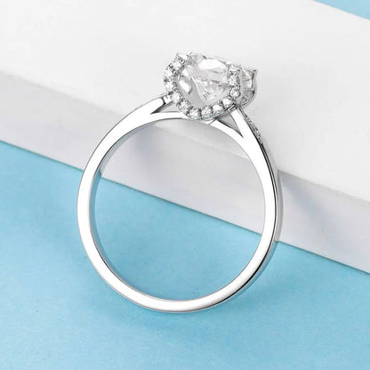 MuShan Jewelry 925 Sterling Silver Ring Moissanite D Color VVS1 Fine Wedding 925 Sterling Silver Rings Diamond Accessories
