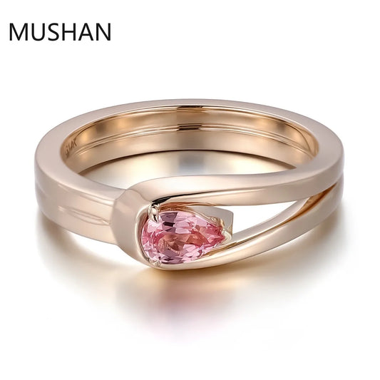 MUSHAN Luxury Custom 14K 18K Gold Rings Band Jewelry With Moissanite Diamond Lab Grown Gemstones Diamond Wedding Ring For Women