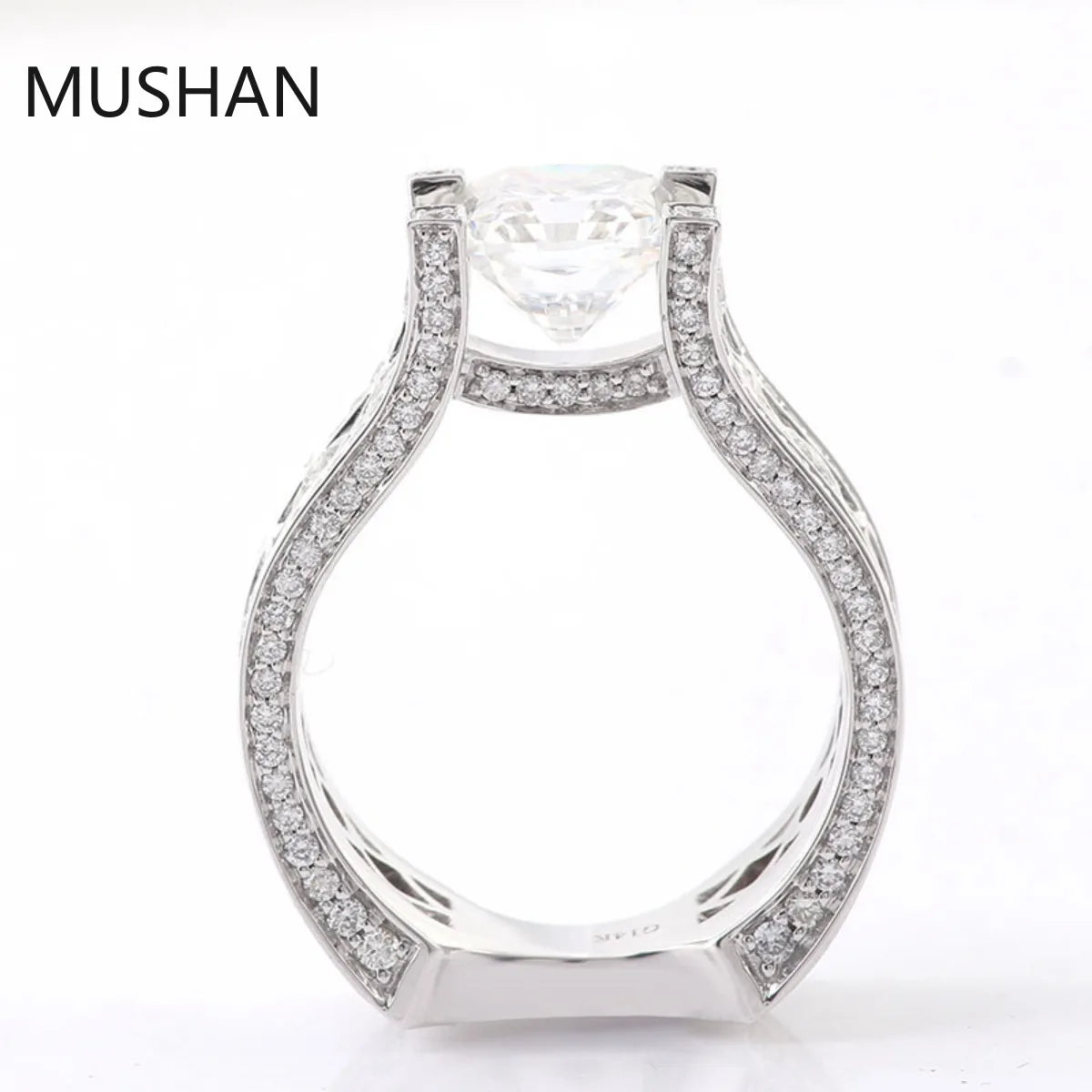 MUSHAN Luxury Custom 14K 18K Gold Rings Band Jewelry With Moissanite Diamond Lab Grown Gemstones Diamond Wedding Ring For Women