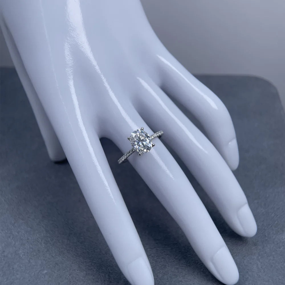 MuShan Designer Jewelry 925 Sterling Silver Ring Moissanite Elegant Ring for Girlfriend 18K Gold Plated MST Patent GRA Rings