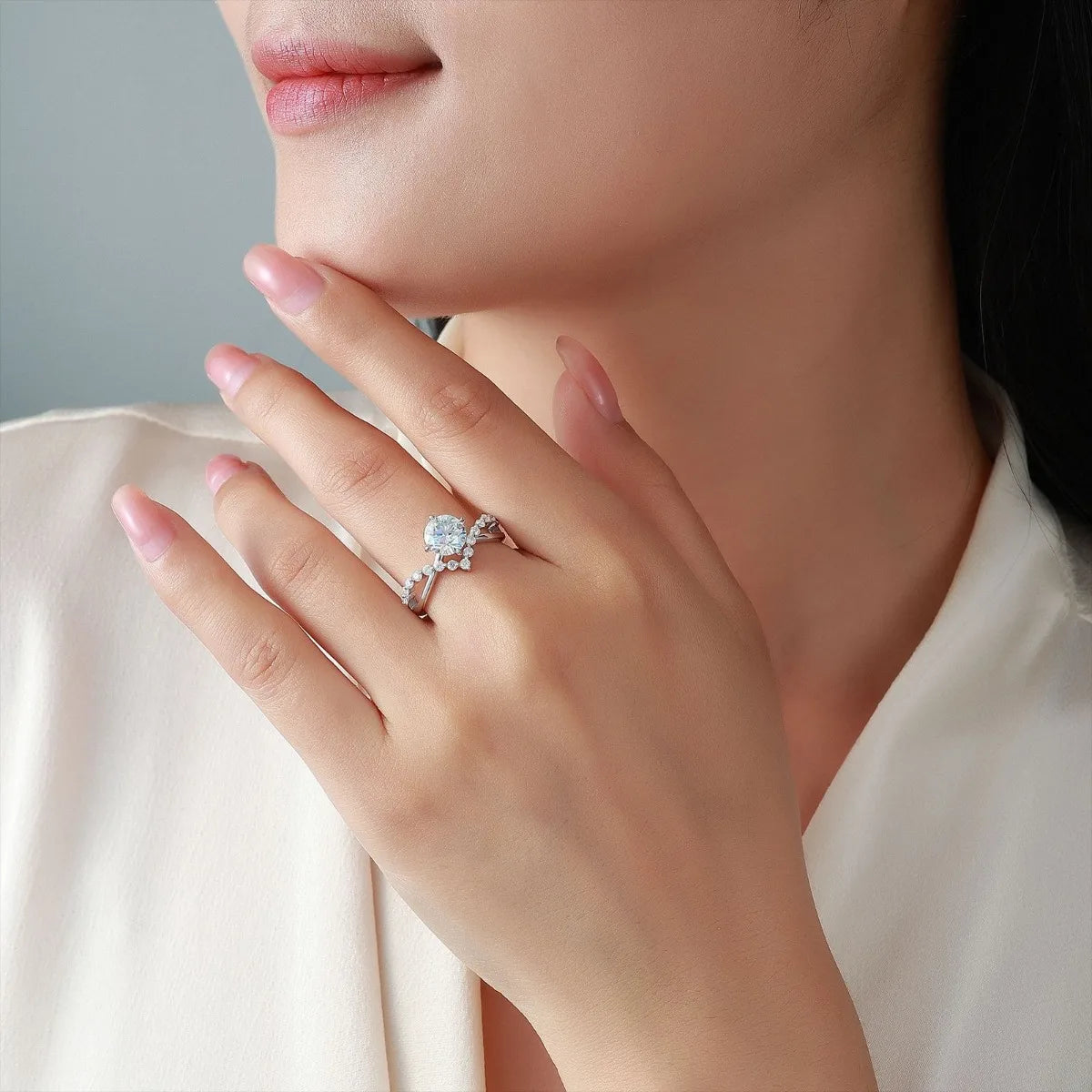 Bague MUSHAN Luxury Jewelry en argent sterling 925 pour femme, diamant moissanite taille émeraude certifié GRA, couleur D, bijou de luxe