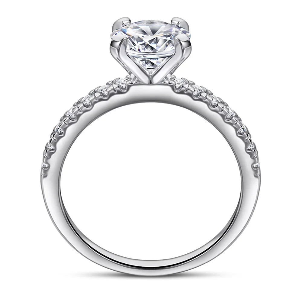 Anillo de plata de ley 925 marca MuShan con circonita de grado 5A, corazón para compromiso para ella, joyería fina bañada en oro de 18 quilates