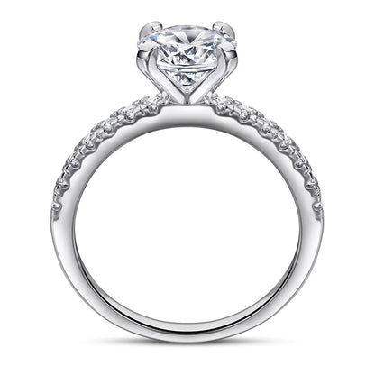 Anillo de plata de ley 925 marca MuShan con circonita de grado 5A, corazón para compromiso para ella, joyería fina bañada en oro de 18 quilates