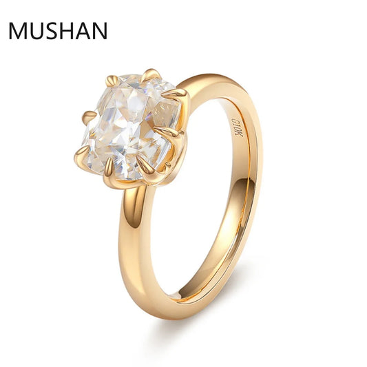 MUSHAN Luxury Custom 14K 18K Gold Rings Band Jewelry With Moissanite Diamond Lab Grown Gemstones Diamond Wedding Ring For Women