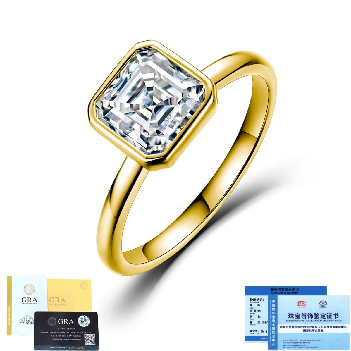 MUSHAN Luxury Jewelry 925 Sterling Silver Ring Band Women GRA 2.5ct Moissanite Diamond Emerald D Color Rings Fine Jewelry