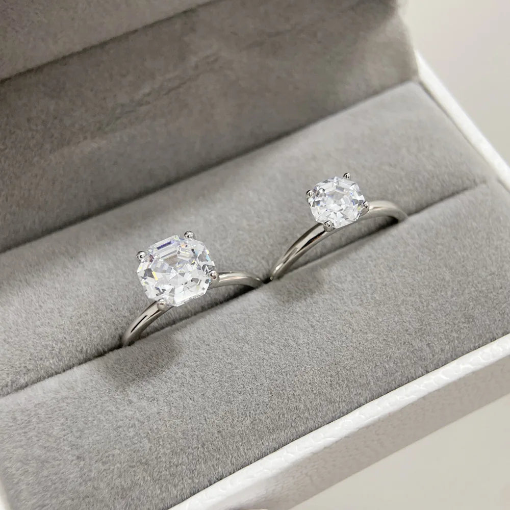 Anillo de compromiso de plata de ley 925 MuShan Jewelry, alianza de boda con diamante de alto carbono, estilo moderno para mujer, joyería fina