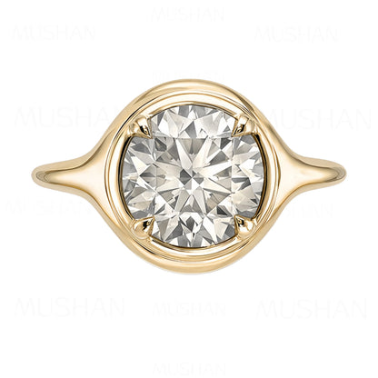 MUSHAN Patented Jewelry 925 Sterling Silver Ring Band For Women D Color VVS1 Moissanite Diamond Ring GRA Certificated Jewelry