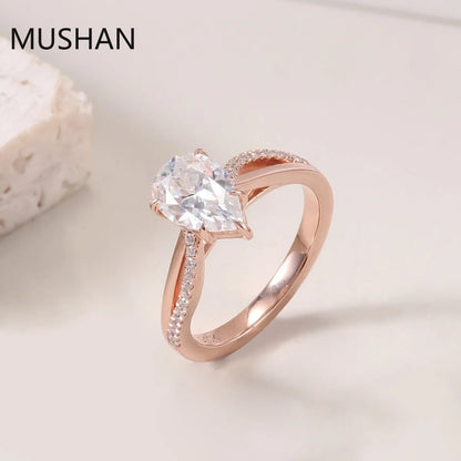 MUSHAN Luxury Custom 14K 18K Gold Rings Band Jewelry With Moissanite Diamond Lab Grown Gemstones Diamond Wedding Ring For Women