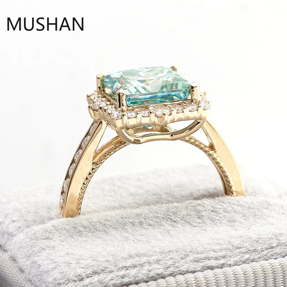 MUSHAN Luxury Custom 14K 18K Gold Rings Band Jewelry With Moissanite Diamond Lab Grown Gemstones Diamond Wedding Ring For Women