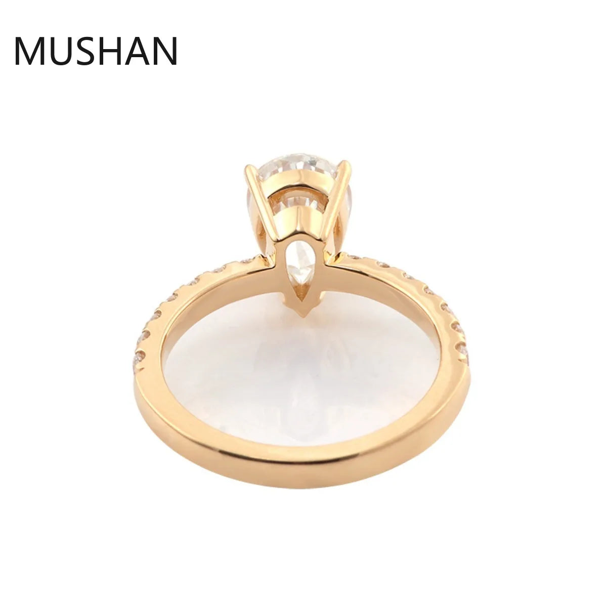 MUSHAN Luxury Custom 14K 18K Gold Rings Band Jewelry With Moissanite Diamond Lab Grown Gemstones Diamond Wedding Ring For Women