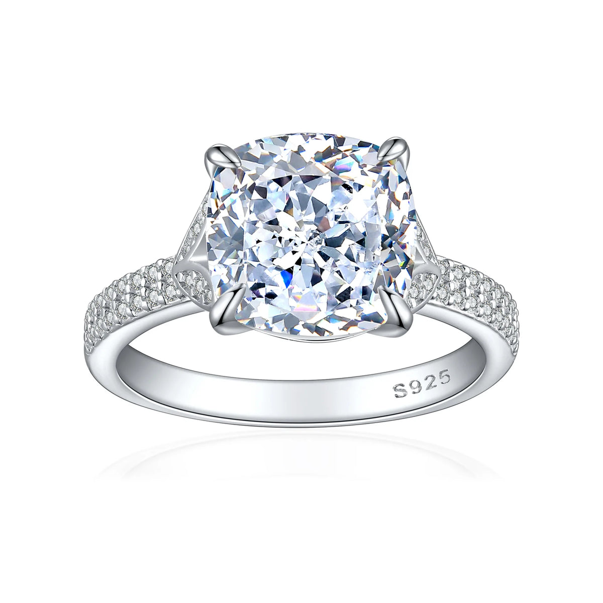 Anillo de plata de ley 925 de MuShan Jewelry, alianza de boda, diamante de alto carbono, regalo para mejor amiga, regalo para novia, anillos para mujer, joyería fina