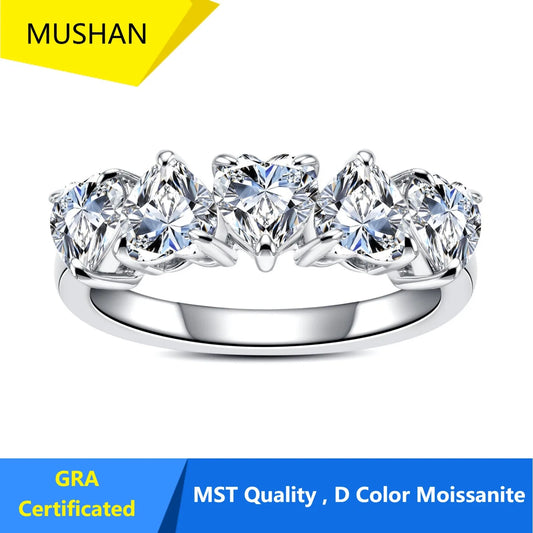 MUHAN Luxury Jewelry  925 Sterling Silver Ring Wedding Band  Women GRA Certificate Moissanite Diamond Rings D Color Fine Jewelry
