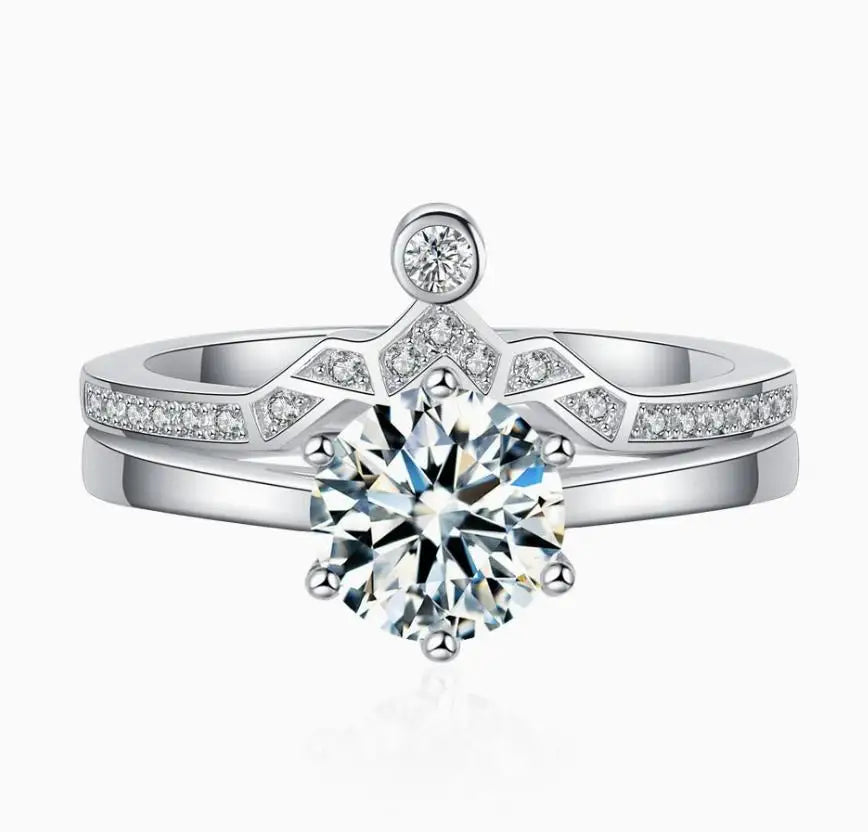 Anillos de plata de ley 925 MUSHAN Jewelry para mujer, alianzas de boda con diamante de moissanita, con certificado GRA, joyería fina