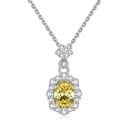 MuShan Jewelry 925 Sterling Silver Necklace Pendant Chain HCD Diamonds Anniversary Gift Luxury Jewelry Women Necklaces Jewelry