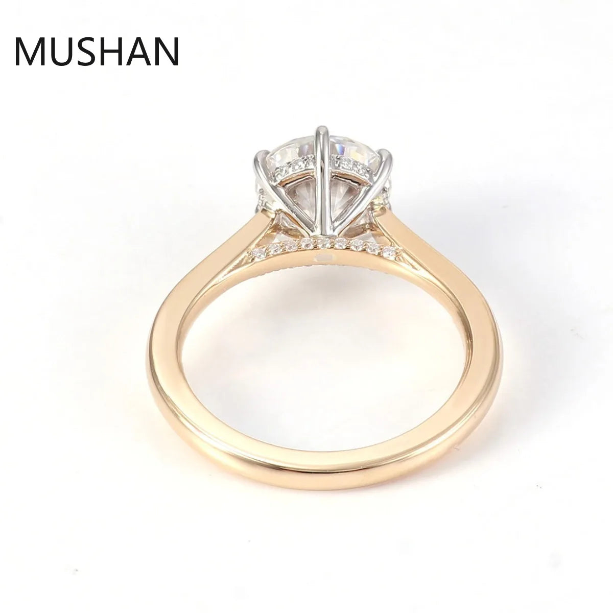 MUSHAN Luxury Custom 14K 18K Gold Rings Band Jewelry With Moissanite Diamond Lab Grown Gemstones Diamond Wedding Ring For Women
