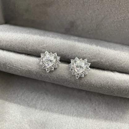 MuShan Luxury Jewelry 925 Sterling Silver Earrings Drop 1CT Moissanite Christmas 18K Gold Plated Women MST Patent Earring Drop