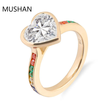 MUSHAN Luxury Custom 14K 18K Gold Rings Band Jewelry With Moissanite Diamond Lab Grown Gemstones Diamond Wedding Ring For Women