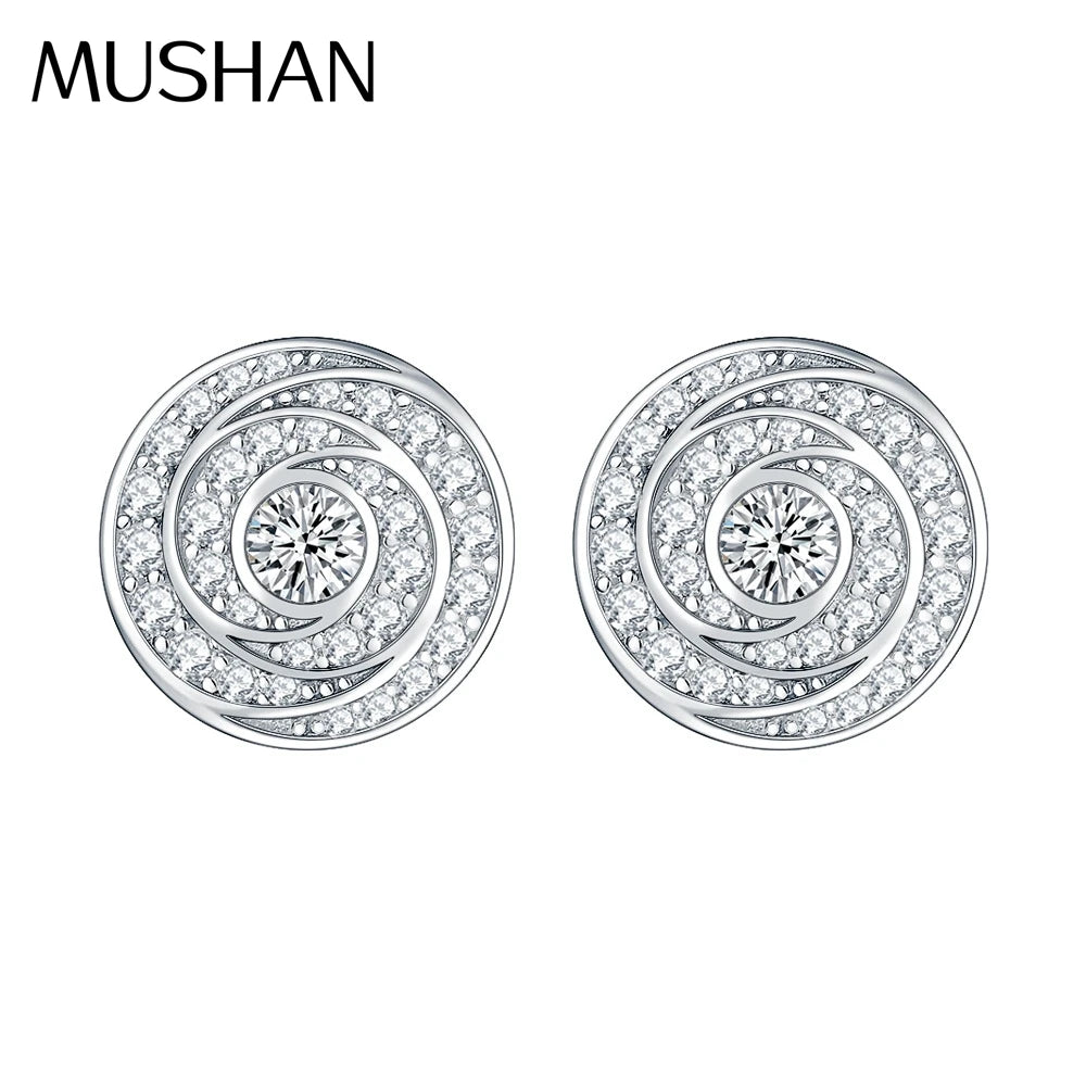 MuShan Jewelry 925 Sterling Silver Stud Earrings Dangle HCD Gemstones Bridal Shower Best Friend Gift Women Earring Fine Jewelry