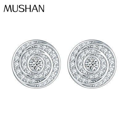 MuShan Jewelry 925 Sterling Silver Stud Earrings Dangle HCD Gemstones Bridal Shower Best Friend Gift Women Earring Fine Jewelry
