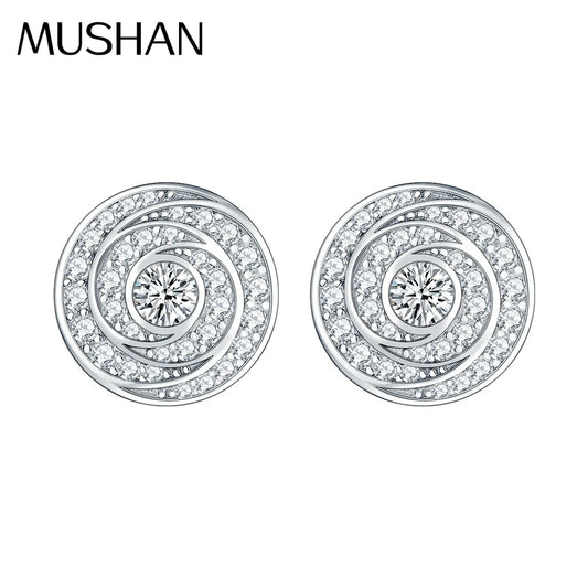 MuShan Jewelry 925 Sterling Silver Stud Earrings Dangle HCD Gemstones Bridal Shower Best Friend Gift Women Earring Fine Jewelry