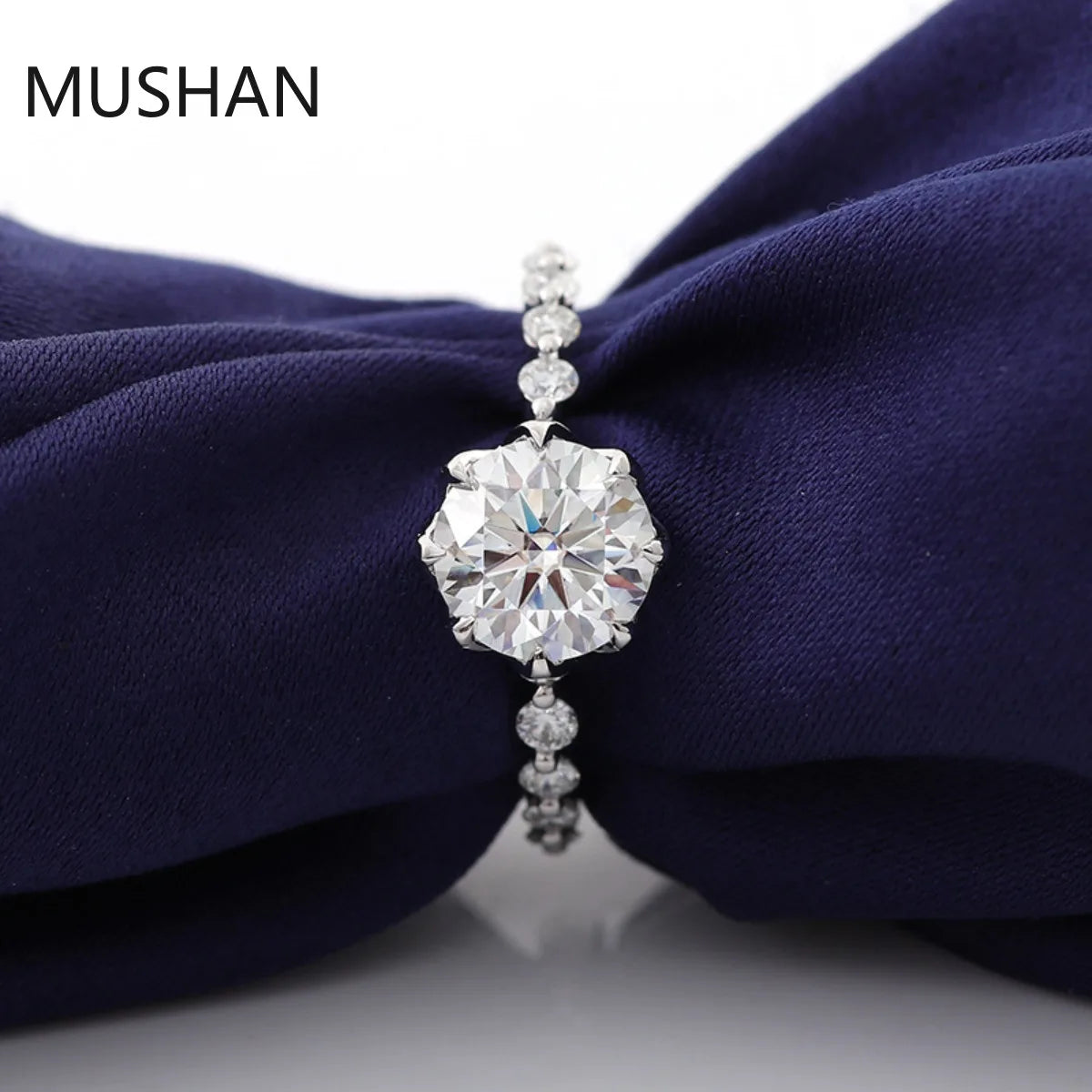 MUSHAN Luxury Custom 14K 18K Gold Rings Band Jewelry With Moissanite Diamond Lab Grown Gemstones Diamond Wedding Ring For Women