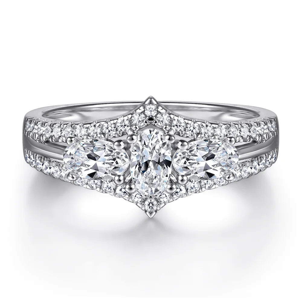 MuShan Jewelry 925 Sterling Silver Romantic Engagement Ring 7A Cubic Zirconia Rings Bands Timeless Anniversary  Women Gift