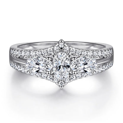 MuShan Jewelry 925 Sterling Silver Romantic Engagement Ring 7A Cubic Zirconia Rings Bands Timeless Anniversary  Women Gift