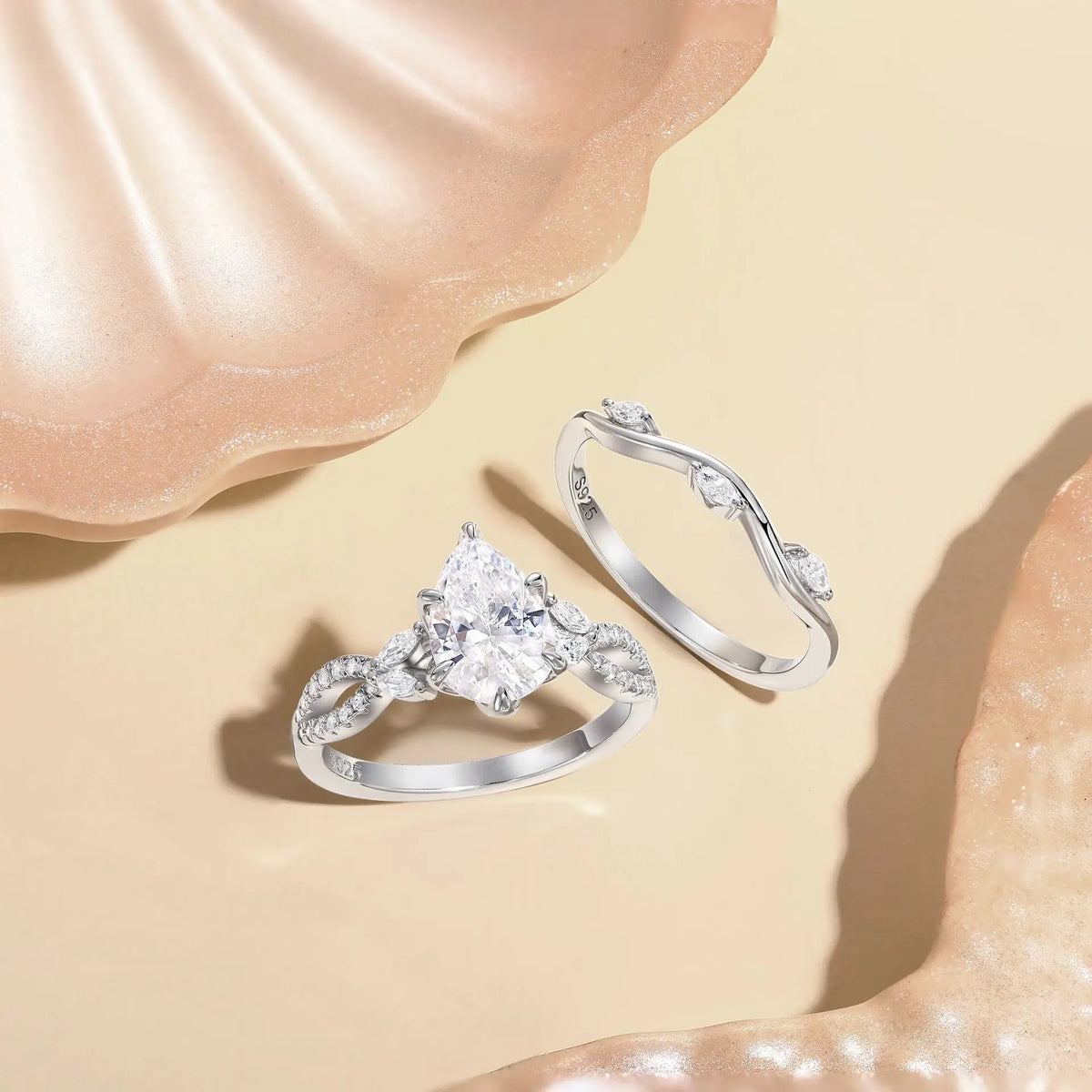 Anillo de plata de ley 925 de MuShan Luxury Jewelry con circonita de grado 7A, estilo esmeralda, formal, para esposa, bañado en oro real, joyería fina