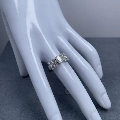 MuShan Designer Jewelry 925 Sterling Silver Ring VVS Moissanite Halo Ring for Friend 18K Gold Plated MST Patent Fine Jewellery
