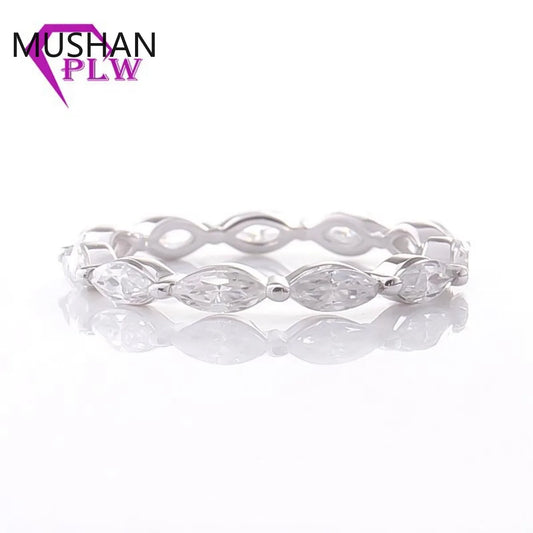 MUSHAN Luxury Custom 14K 18K Gold Rings Band Jewelry With Moissanite Diamond Lab Grown Gemstones Diamond Wedding Ring For Women