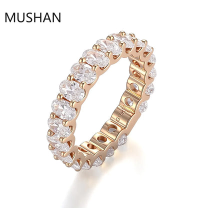 Anillos de boda de lujo MUSHAN de 14K y 18K, hechos a medida, con diamantes de moissanita y piedras preciosas cultivadas en laboratorio, para mujer