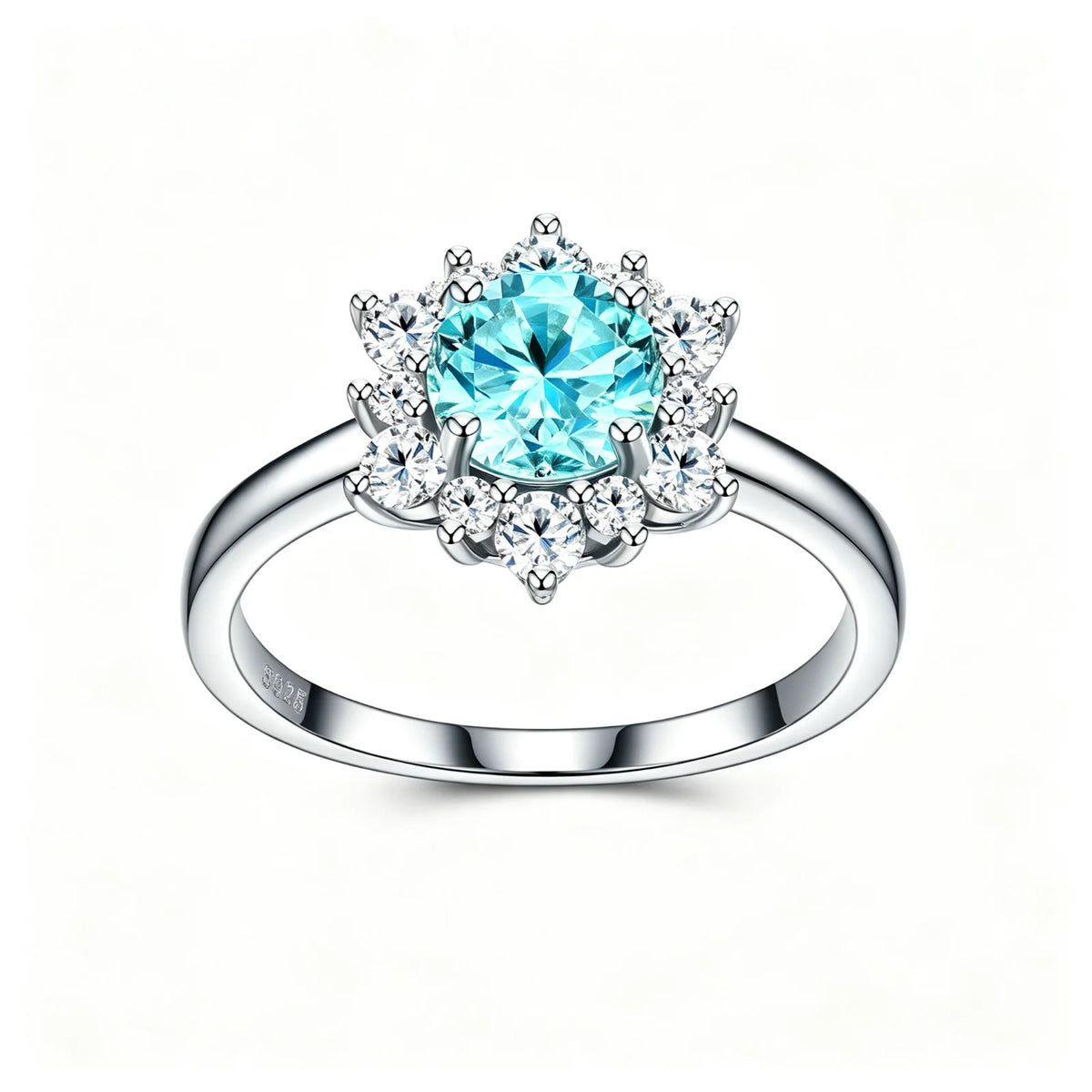 MUSHAN Custom Jewelry 925 Sterling Silver Ring Band 1ct Lab Grown Gemstones Ruby Emerald Sapphire Sunflower Rings Jewelry