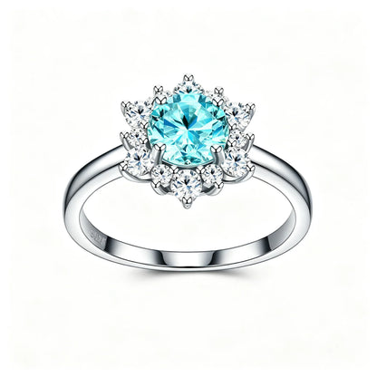 MUSHAN Custom Jewelry 925 Sterling Silver Ring Band 1ct Lab Grown Gemstones Ruby Emerald Sapphire Sunflower Rings Jewelry